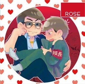 Osomatsu-san - Matsuno Ichimatsu - Matsuno Karamatsu - Can Badge - Doujin Goods - Roses