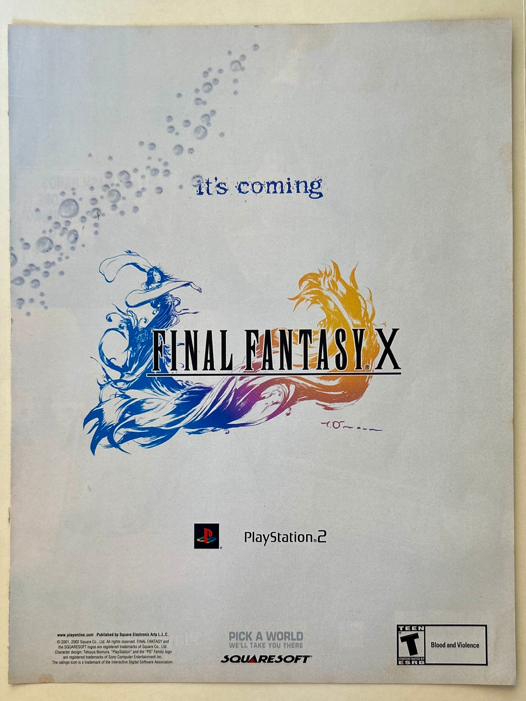 Final Fantasy X - PS2 - Original Vintage Advertisement - Print Ads - Laminated A4 Poster