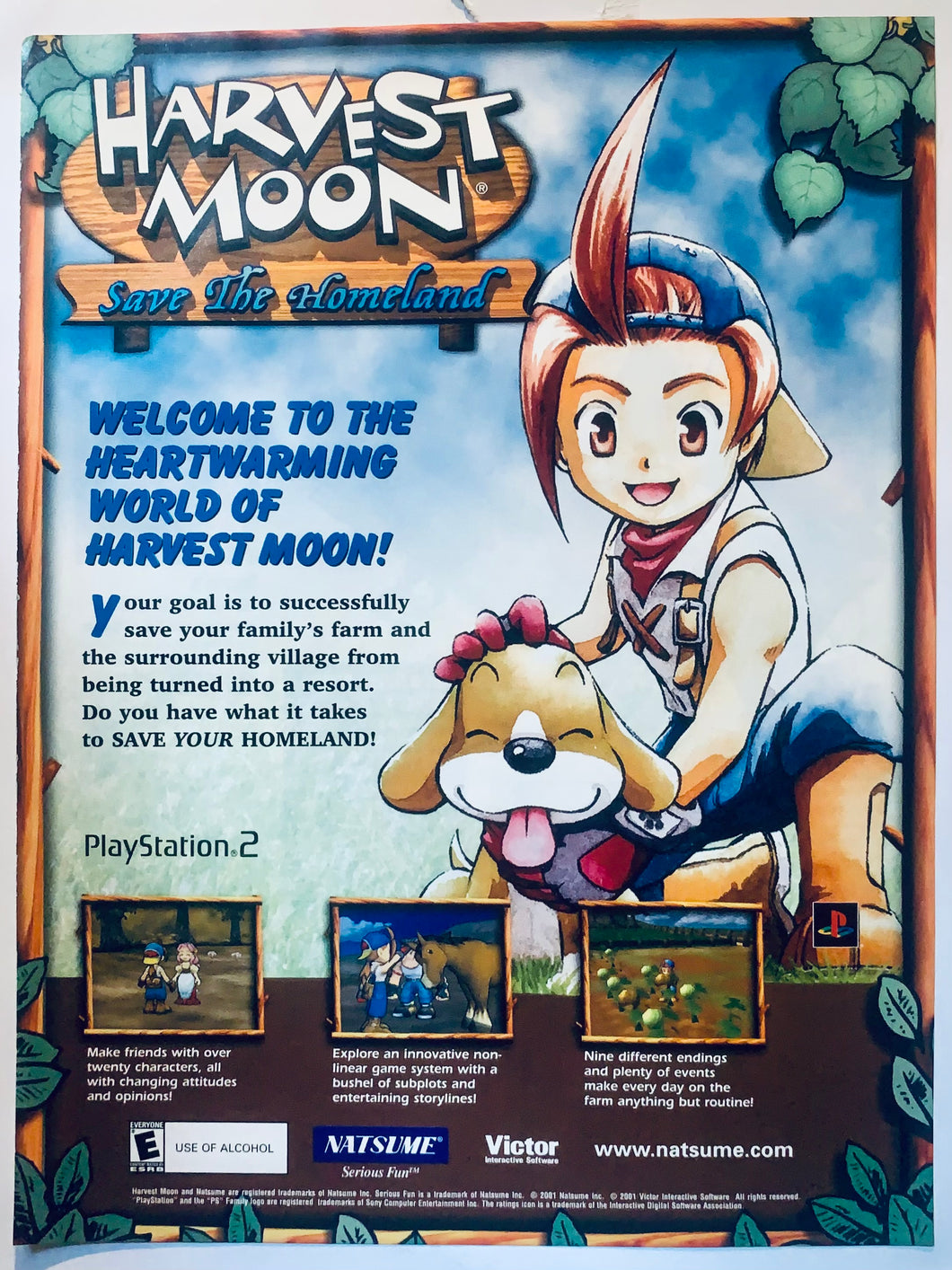 Harvest Moon: Save the Homeland - PS2 - Original Vintage Advertisement - Print Ads - Laminated A4 Poster