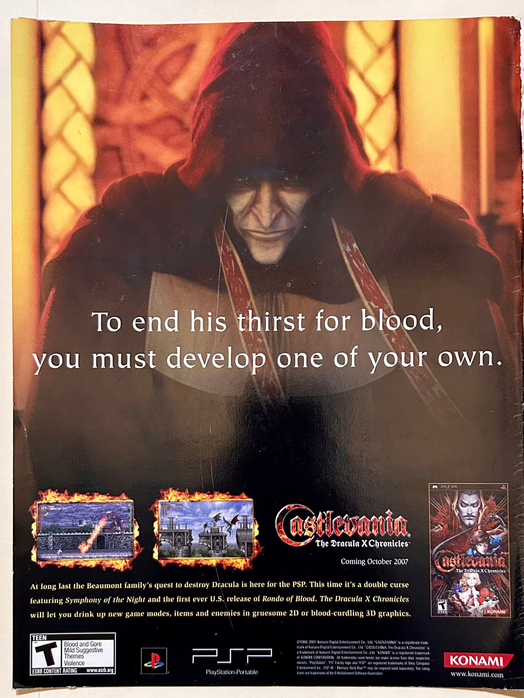 Castlevania: The Dracula X Chronicles - PSP - Original Vintage Advertisement - Print Ads - Laminated A4 Poster