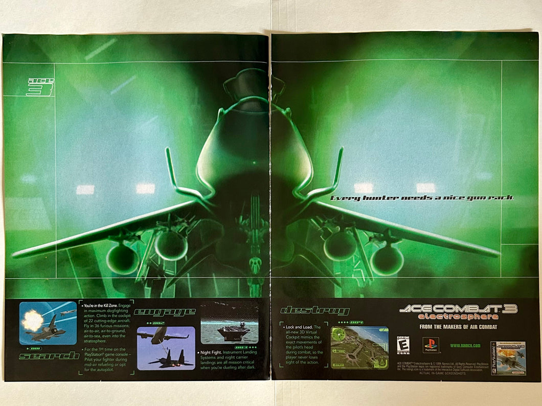 Ace Combat 3: Electrosphere - PlayStation - Original Vintage Advertisement - Print Ads - Laminated A3 Poster