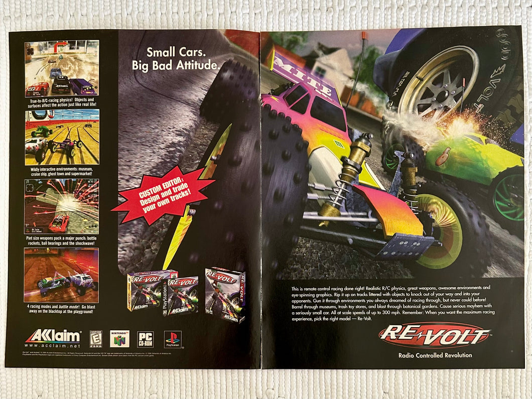 Re-Volt - PlayStation N64 PC - Original Vintage Advertisement - Print Ads - Laminated A3 Poster