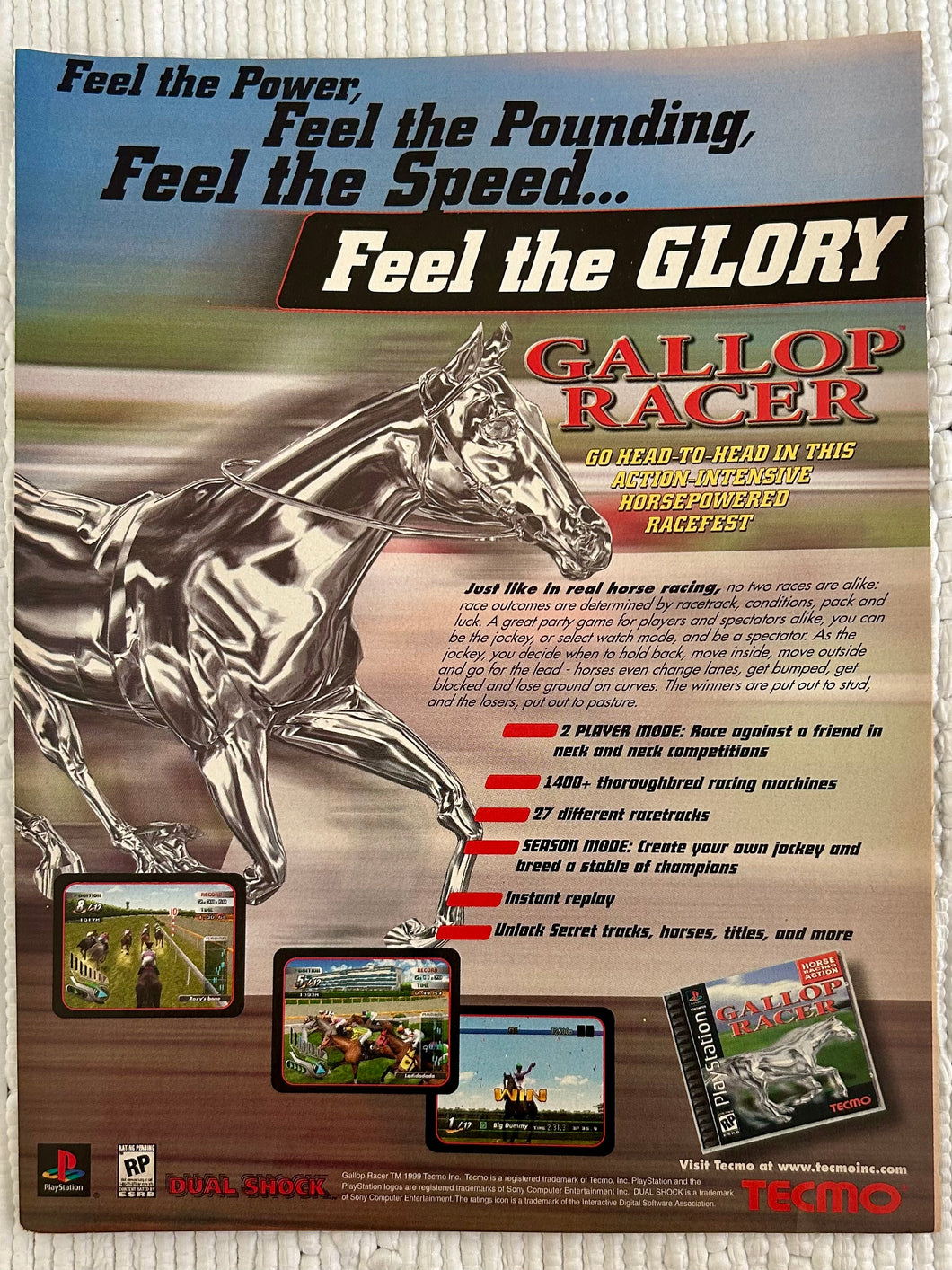 Gallop Racer - PlayStation - Original Vintage Advertisement - Print Ads - Laminated A4 Poster