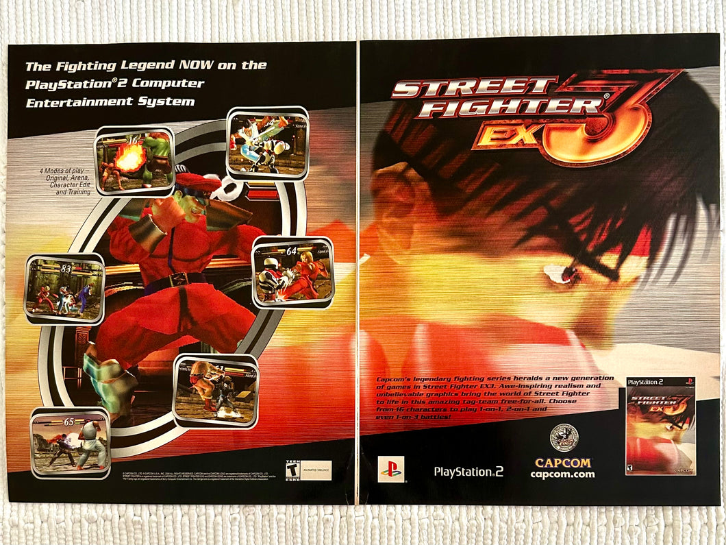 Street Fighter EX3 - PS2 - Original Vintage Advertisement - Print Ads - Laminated A3 Poster