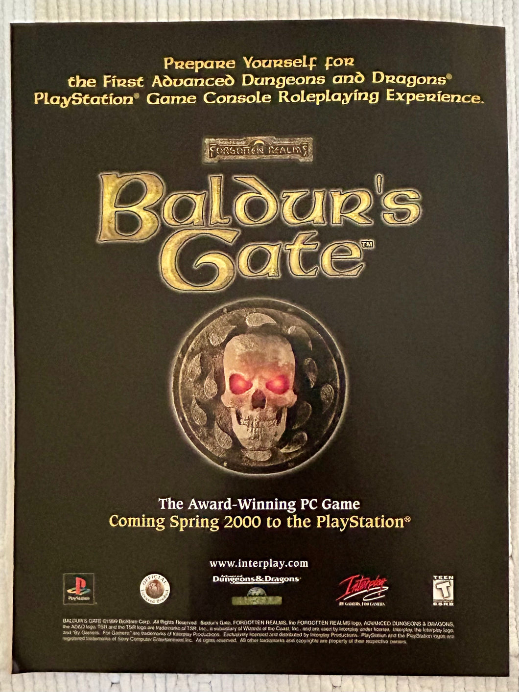 Baldur’s Gate - PS2 - Original Vintage Advertisement - Print Ads - Laminated A4 Poster