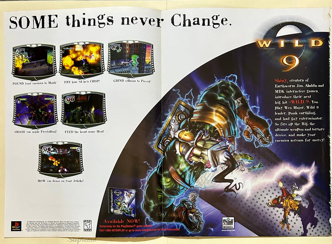 Wild 9 - PlayStation - Original Vintage Advertisement - Print Ads - Laminated A3 Poster