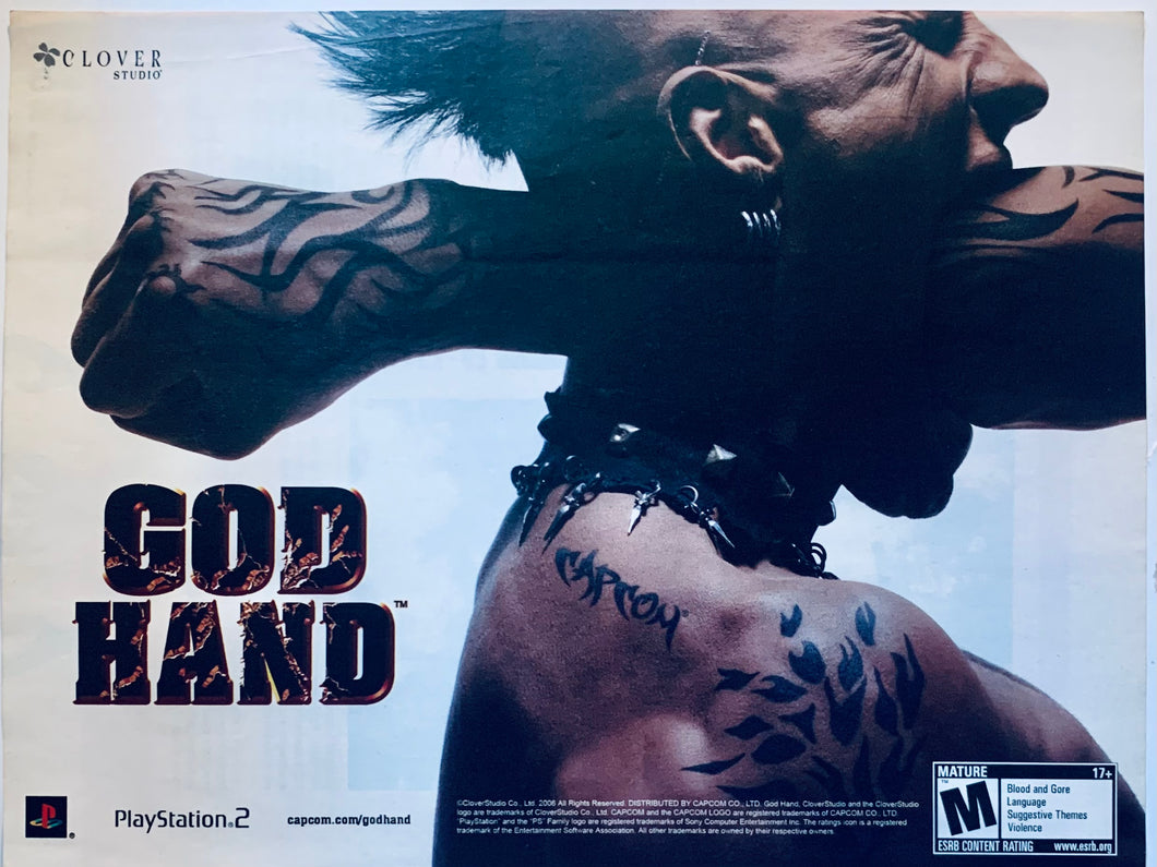 God Hand - PS2 - Original Vintage Advertisement - Print Ads - Laminated A4 Poster