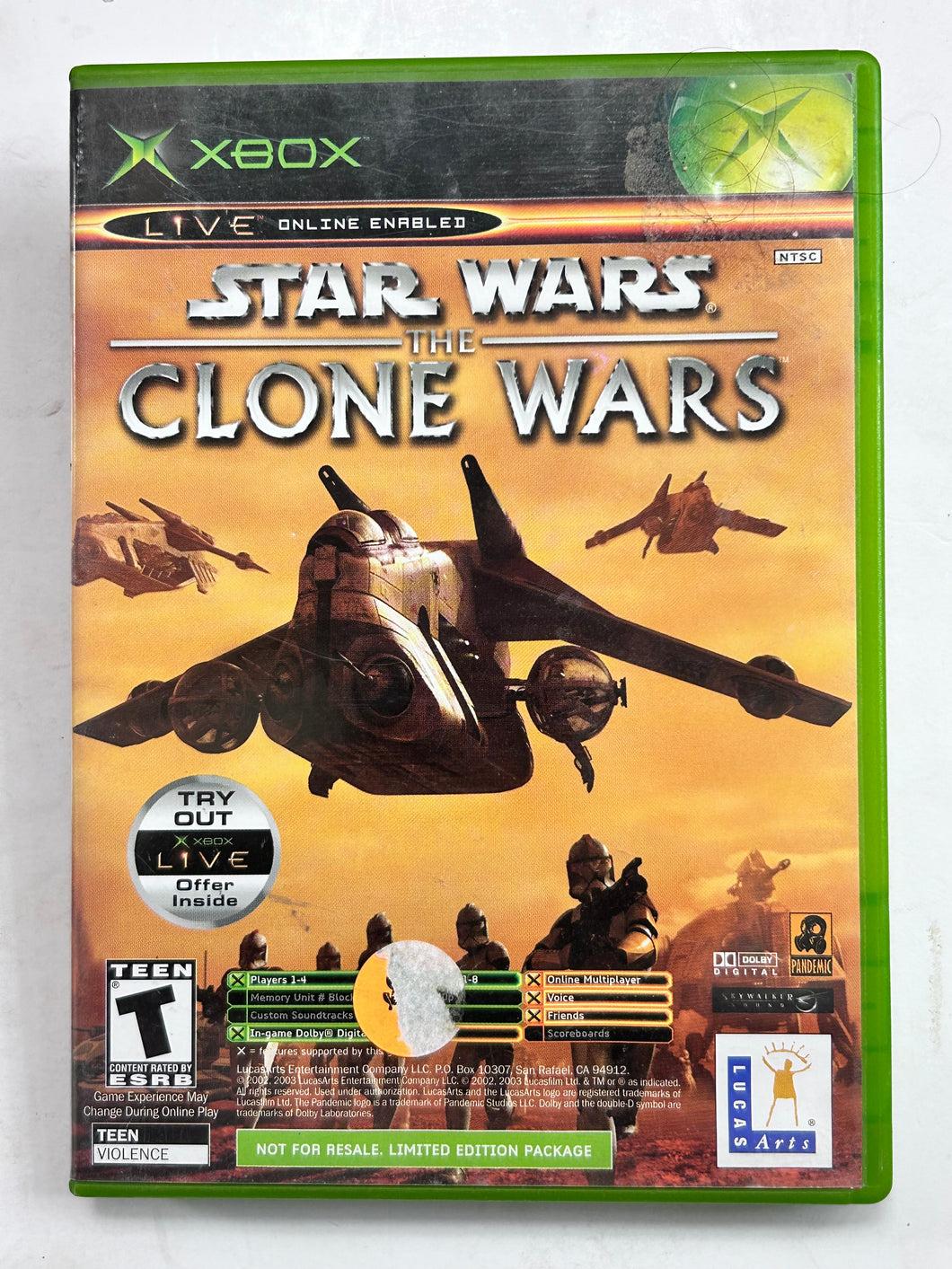 Star Wars: The Clone Wars & Tetris Worlds - Xbox Classic - NTSC - CIB