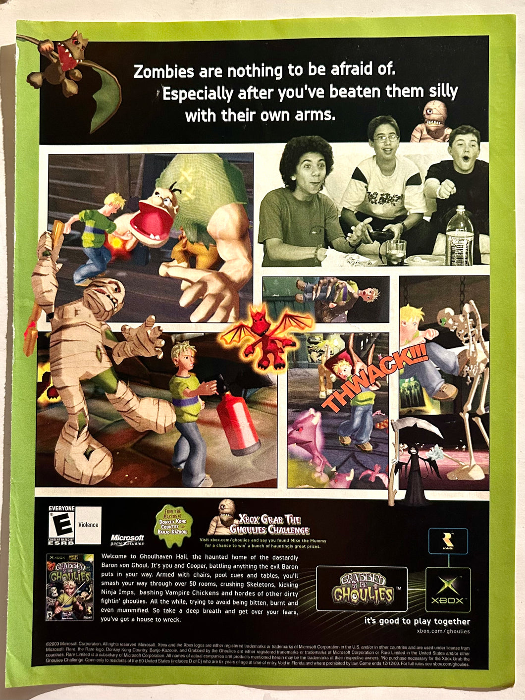 Grabbed by the Ghoulies - Xbox - Original Vintage Advertisement - Print Ads - Laminated A4 Poster