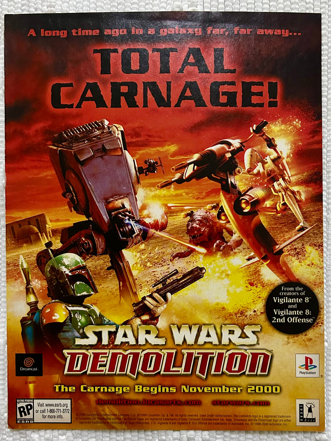 Star Wars Demolition - PlayStation Dreamcast - Original Vintage Advertisement - Print Ads - Laminated A4 Poster