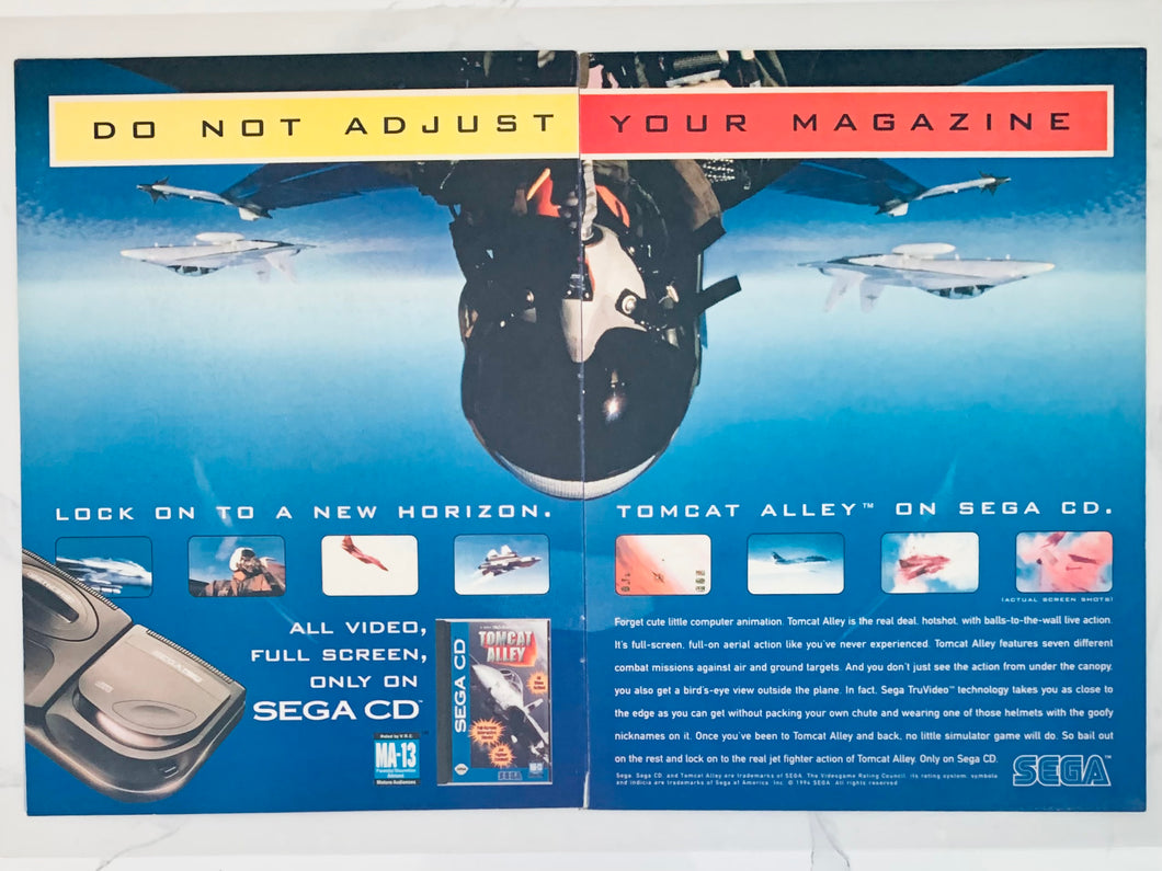 Tomcat Alley - SEGA CD - Original Vintage Advertisement - Print Ads - Laminated A3 Poster