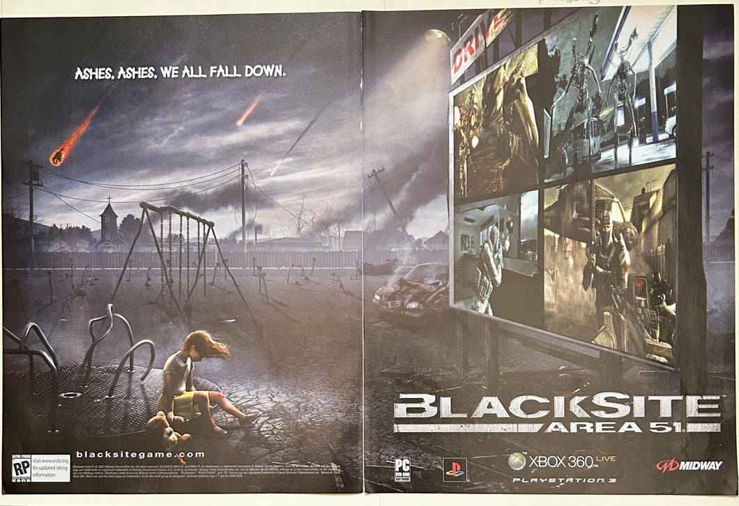 BlackSite Area 51 - PS3 Xbox 360 - Original Vintage Advertisement - Print Ads - Laminated A3 Poster