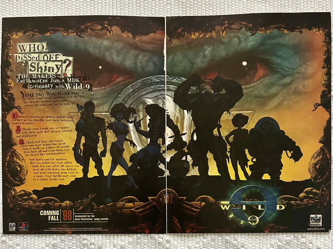 Wild 9 - PlayStation - Original Vintage Advertisement - Print Ads - Laminated A3 Poster