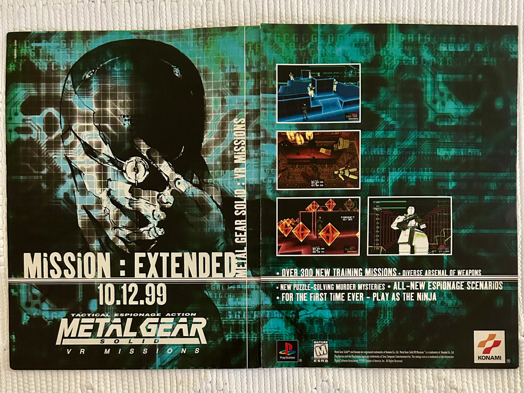 Metal Gear Solid: VR Missions - PlayStation - Original Vintage Advertisement - Print Ads - Laminated A3 Poster