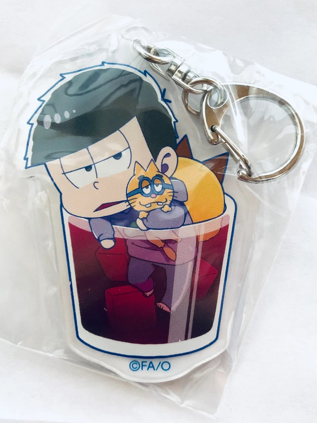 Osomatsu-san x Animate Cafe - Matsuno Ichimatsu & ESP Nyanko - Trading Acrylic Keychain 2nd Edition