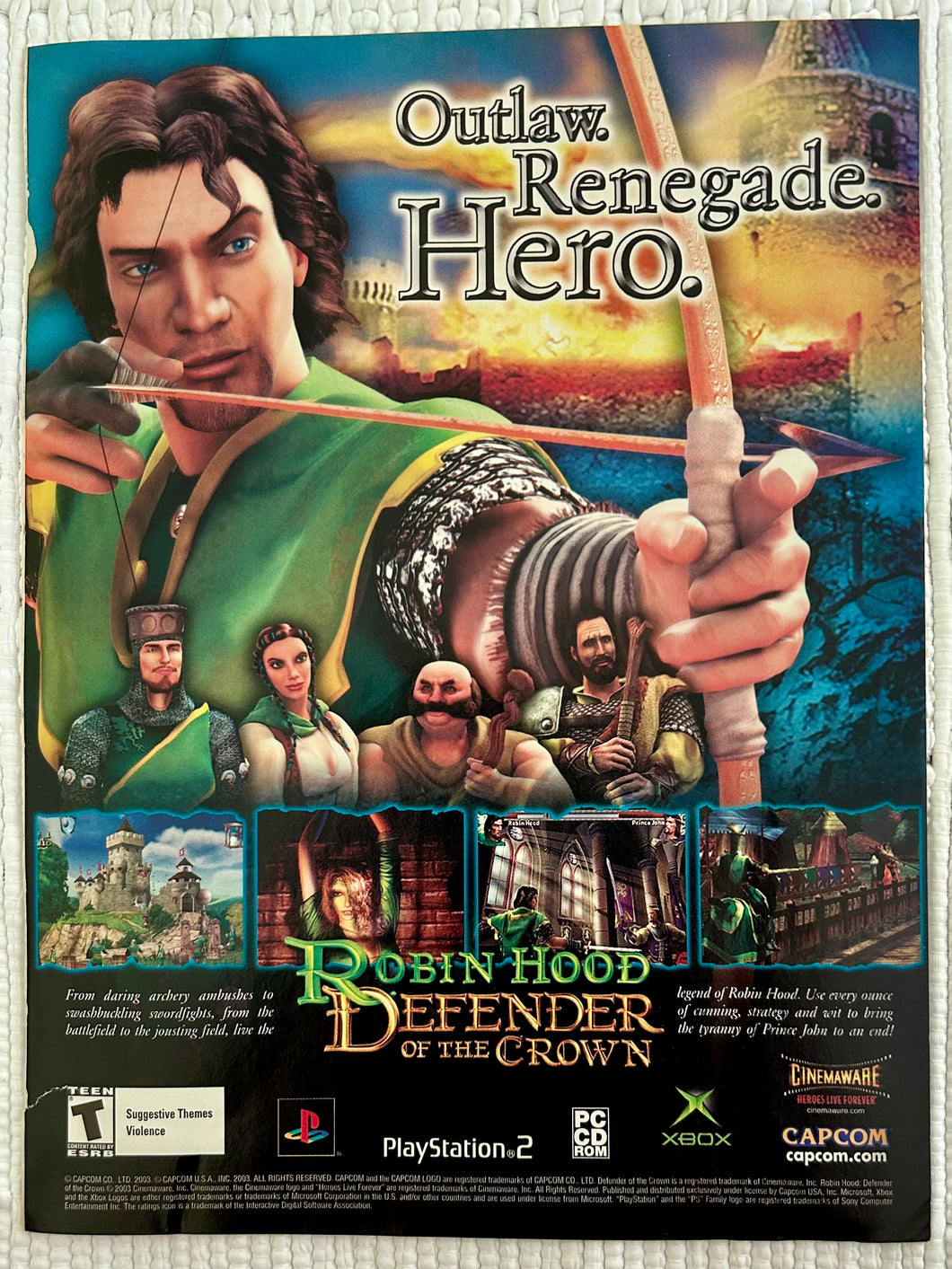 Robin Hood: Defenders of the Crown - PS2 Xbox - Original Vintage Advertisement - Print Ads - Laminated A4 Poster