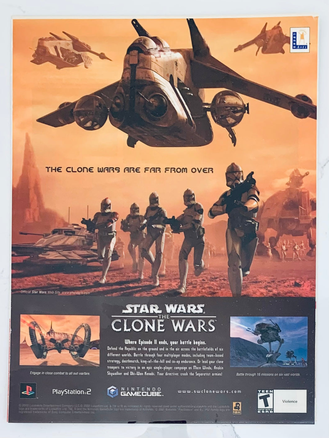 Star Wars: The Clone Wars - PS2 NGC - Original Vintage Advertisement - Print Ads - Laminated A4 Poster