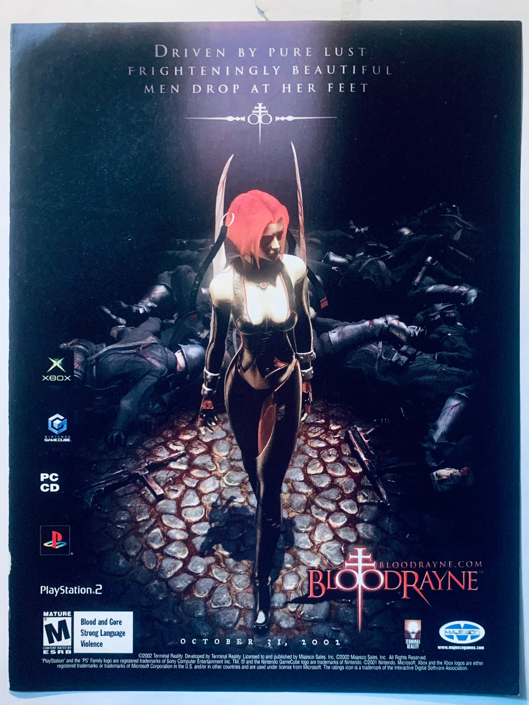 Bloodrayne - PS2 NGC Xbox PC - Original Vintage Advertisement - Print Ads - Laminated A4 Poster