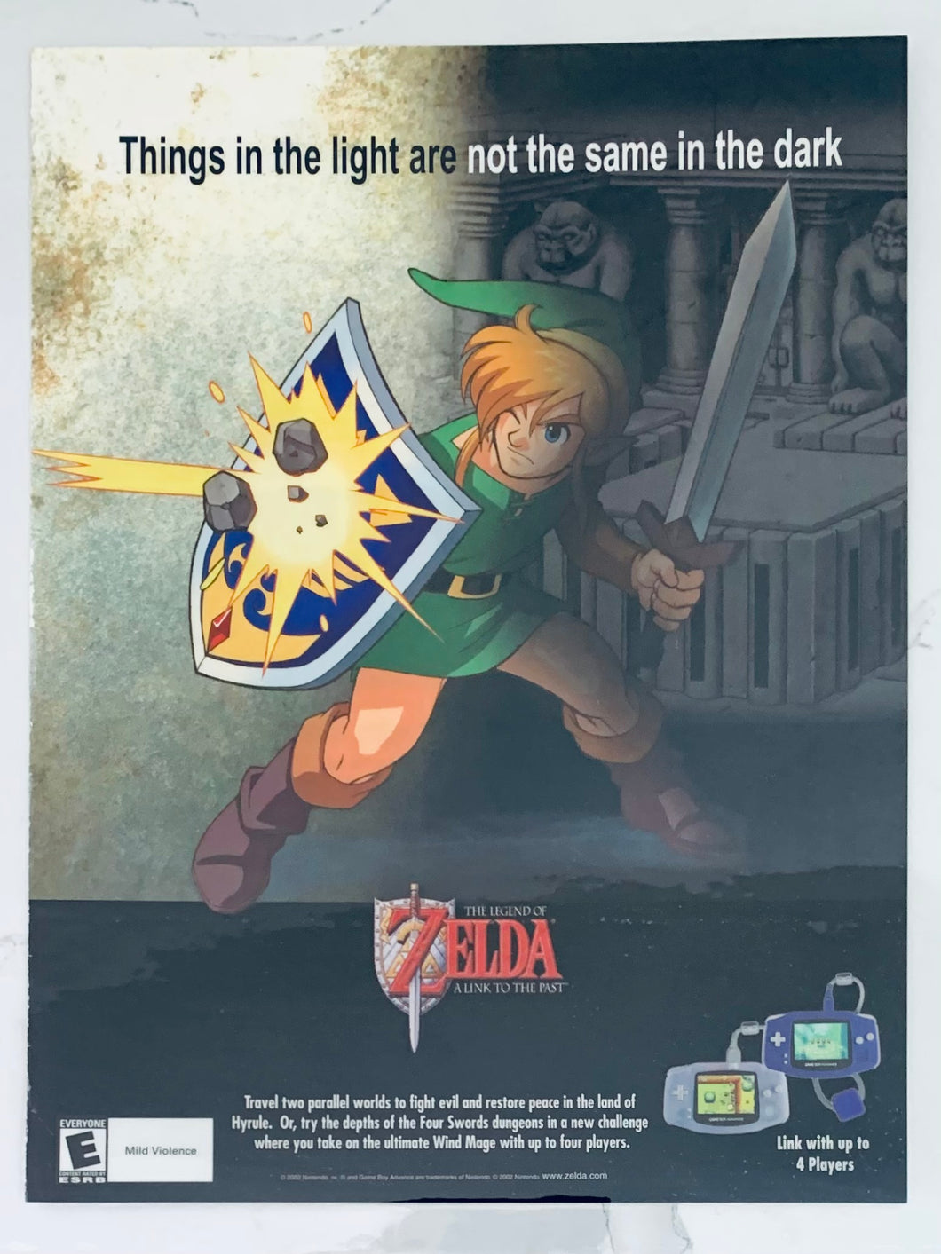 The Leged of Zelda: A Link to the Past - GBA - Original Vintage Advertisement - Print Ads - Laminated A4 Poster