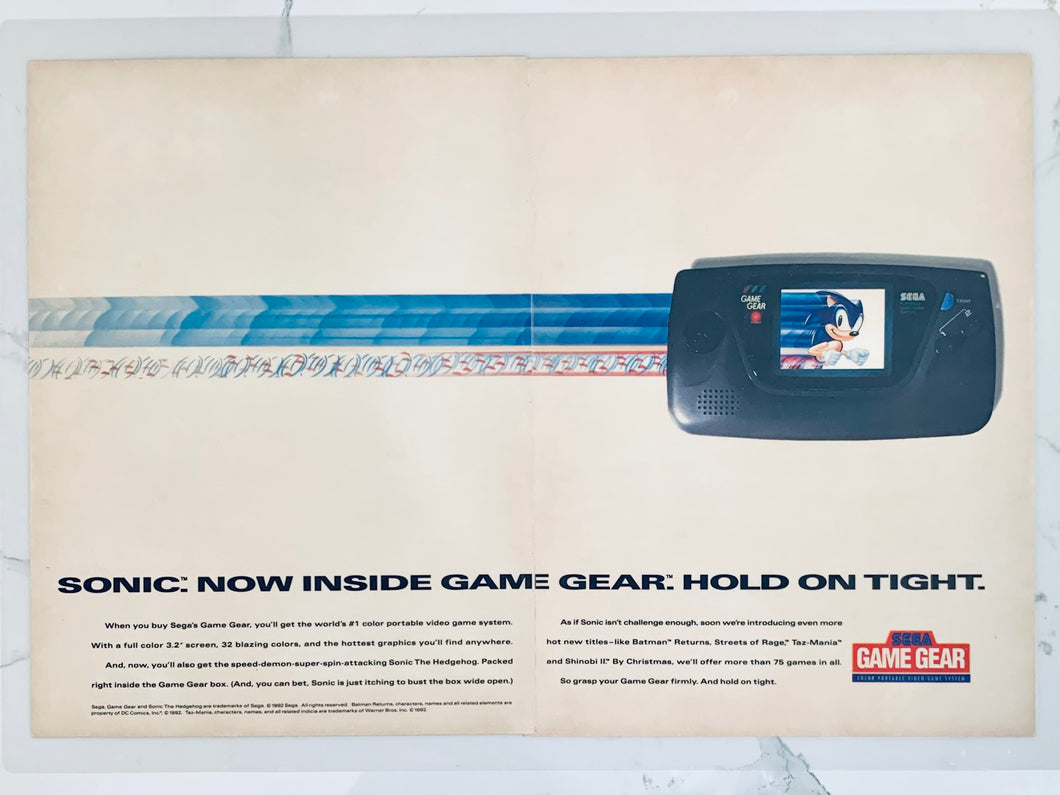 SEGA Game Gear / Sonic - Original Vintage Advertisement - Print Ads - Laminated A3 Poster