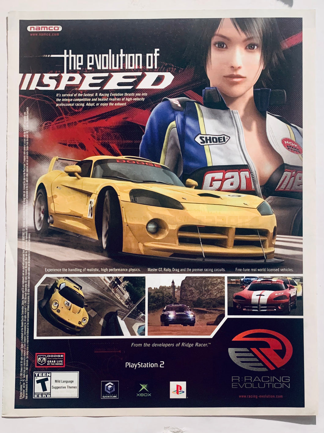 R: Racing Evolution - PS2 NGC Xbox - Original Vintage Advertisement - Print Ads - Laminated A4 Poster