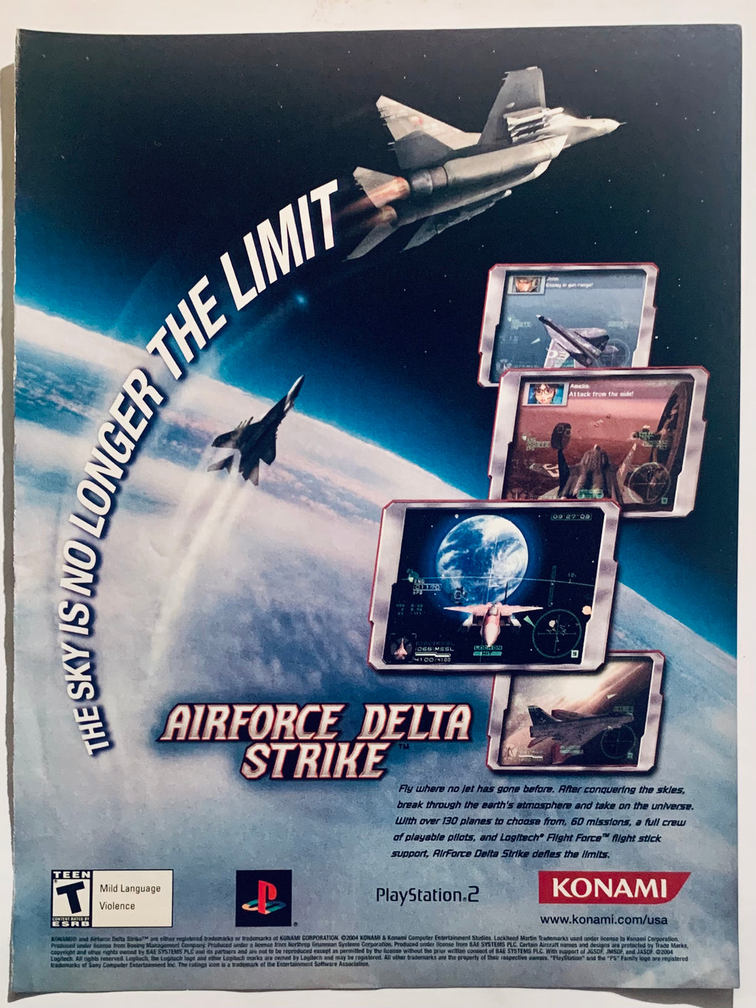 Airforce Delta Strike - PS2 - Original Vintage Advertisement - Print Ads - Laminated A4 Poster