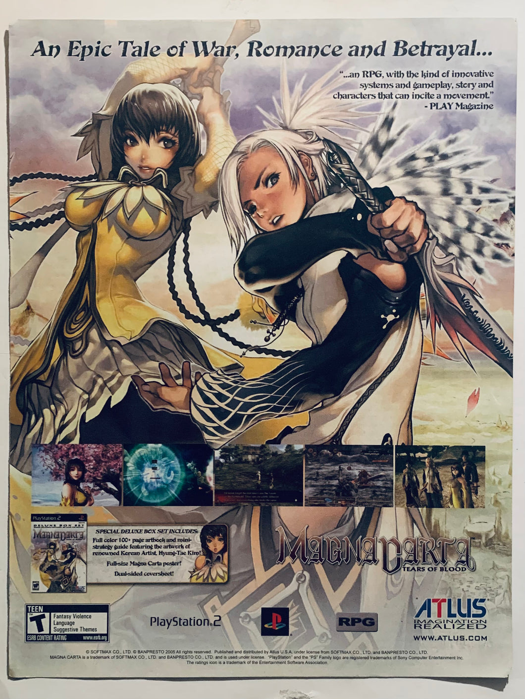 Magna Carta: Tears of Blood - PS2 - Original Vintage Advertisement - Print Ads - Laminated A4 Poster