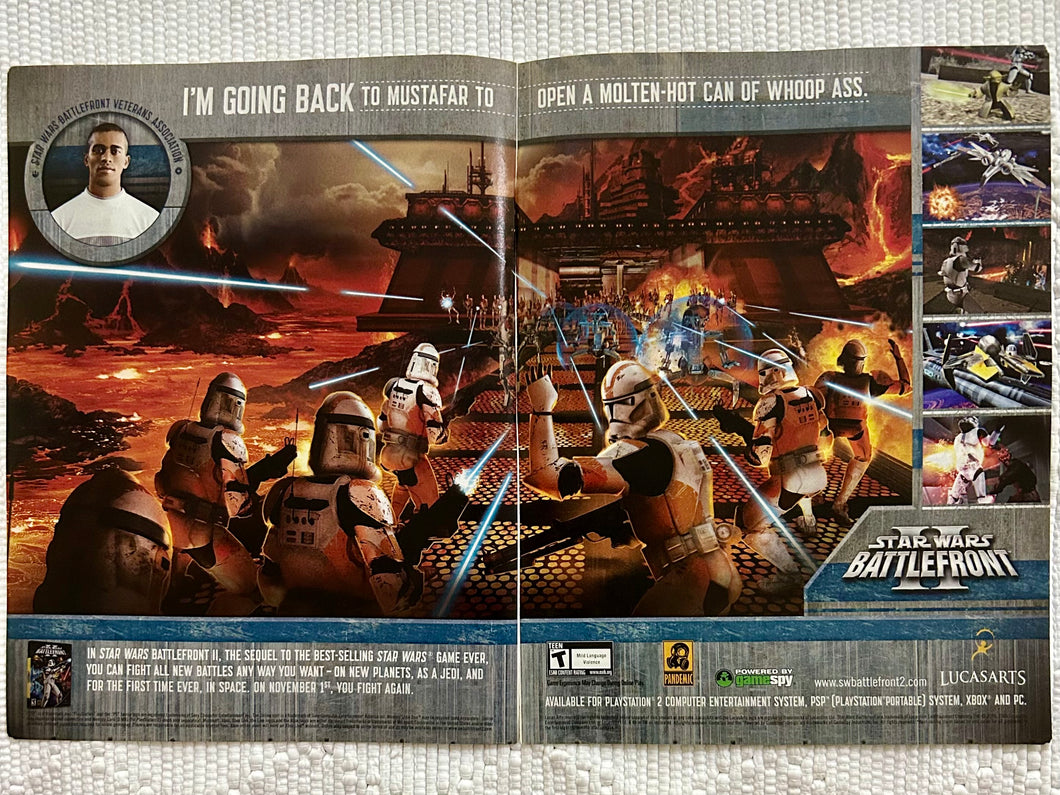 Star Wars: Battlefront II - PS2 Xbox PC - Original Vintage Advertisement - Print Ads - Laminated A3 Poster