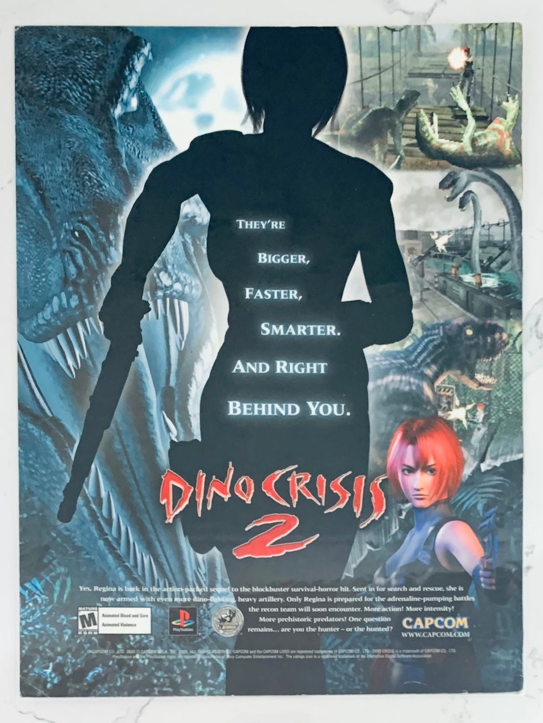 Dino Crisis 2 - PlayStation - Original Vintage Advertisement - Print Ads - Laminated A4 Poster