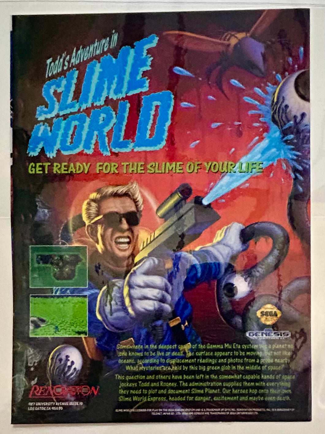 Todd's Adventures in Slime World - Genesis - Original Vintage Advertisement - Print Ads - Laminated A4 Poster