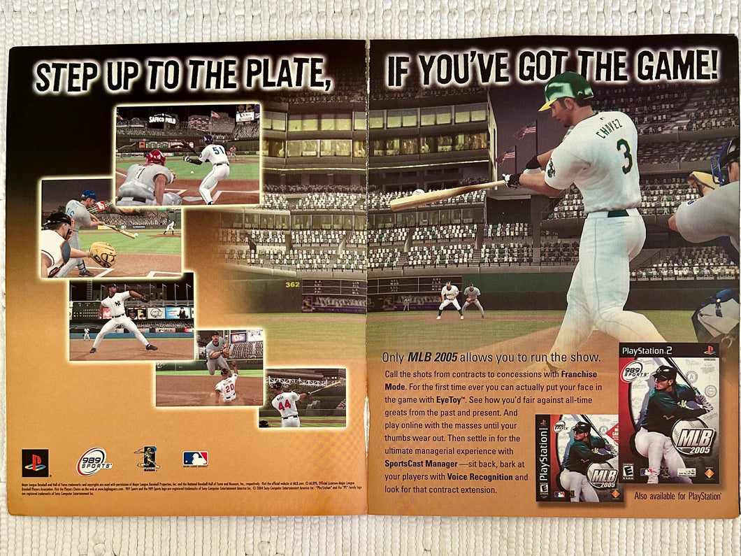 MLB 2005 - PS2 PlayStation - Original Vintage Advertisement - Print Ads - Laminated A3 Poster