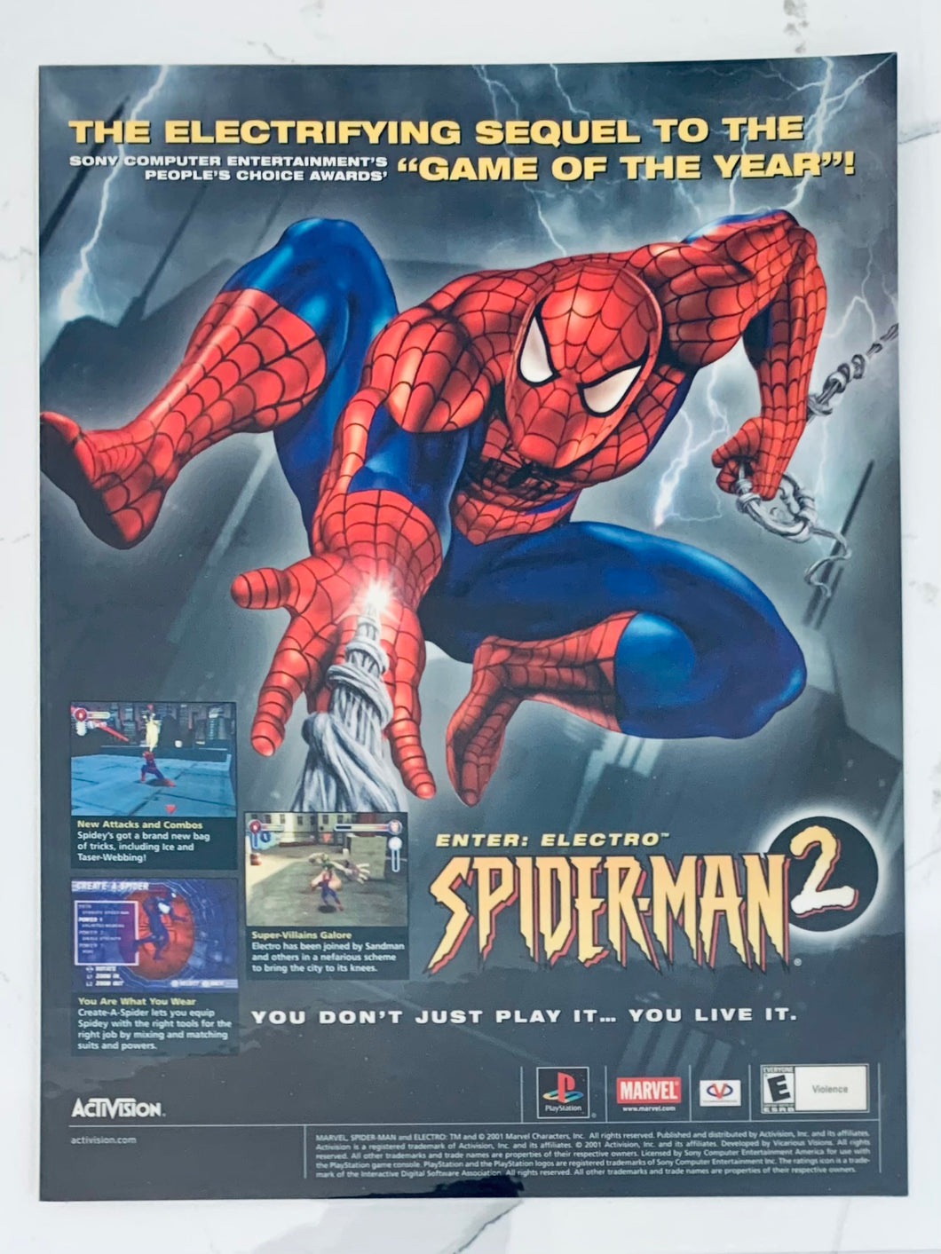 Spider-Man 2 - PlayStation - Original Vintage Advertisement - Print Ads - Laminated A4 Poster