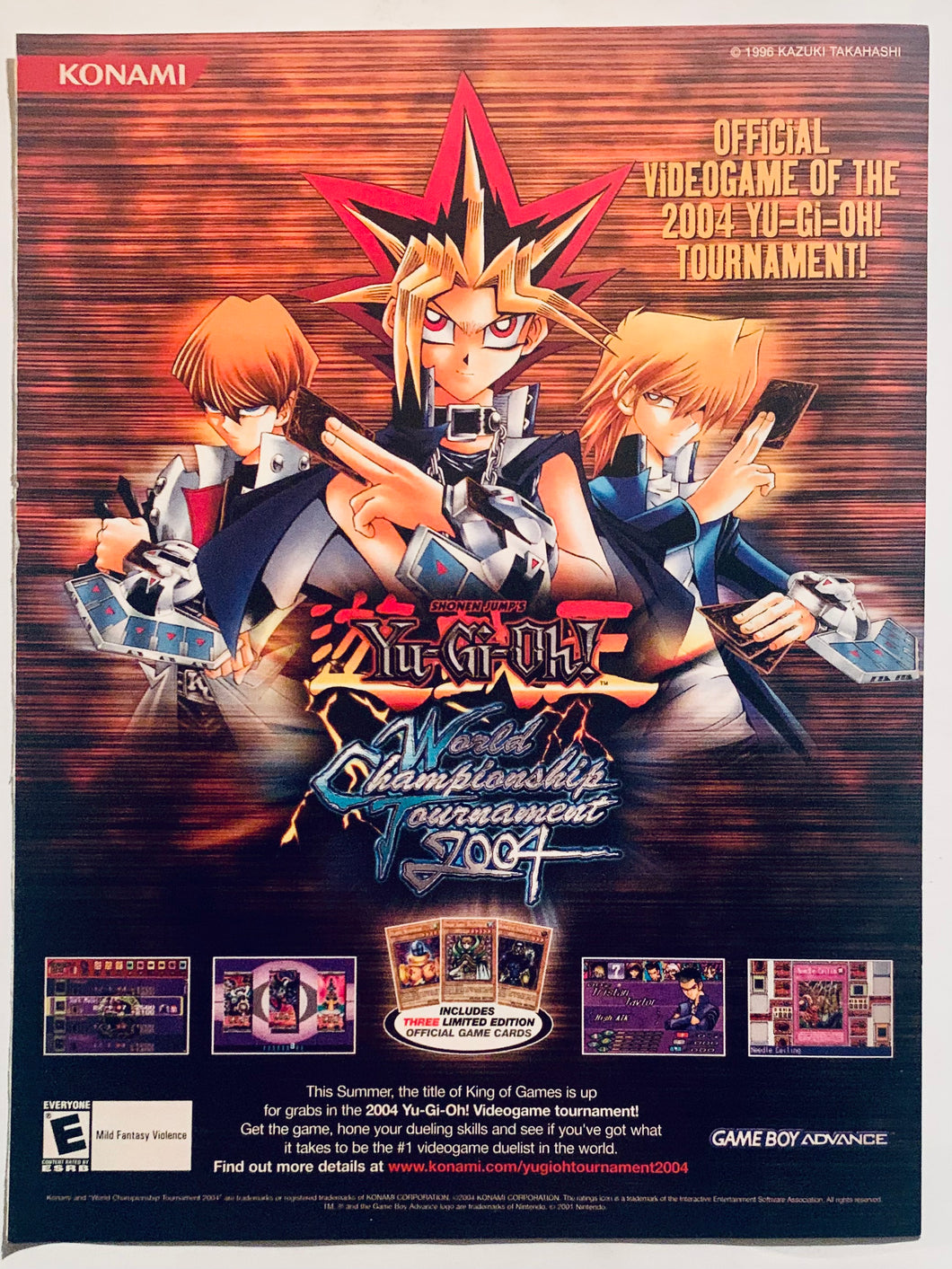 Yu-Gi-Oh! World Championship Tournament 2004 - GBA - Original Vintage Advertisement - Print Ads - Laminated A4 Poster