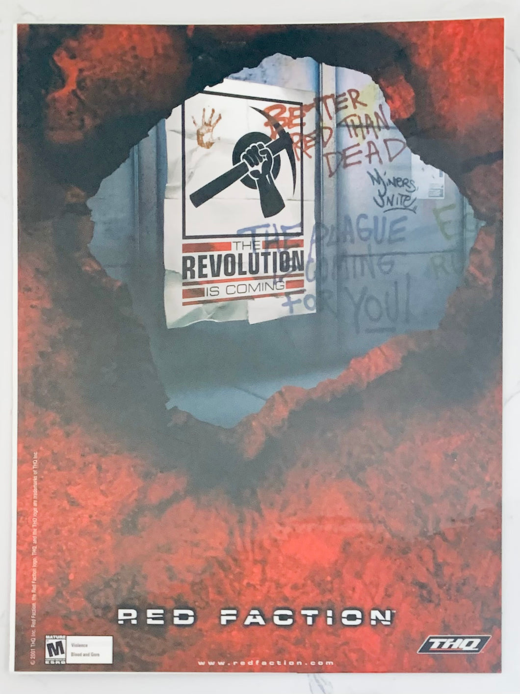 Red Faction - PS2 - Original Vintage Advertisement - Print Ads - Laminated A4 Poster