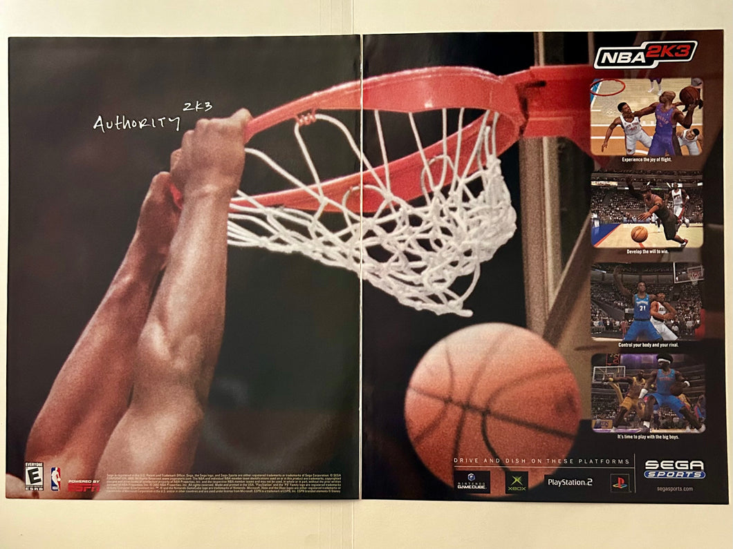 NBA 2K3 - PS2 Xbox NGC - Original Vintage Advertisement - Print Ads - Laminated A3 Poster