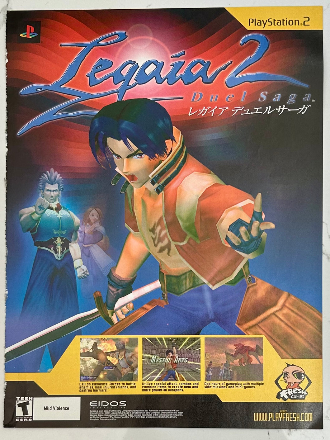 Legaia 2: Duel Saga - PS2 - Original Vintage Advertisement - Print Ads - Laminated A4 Poster