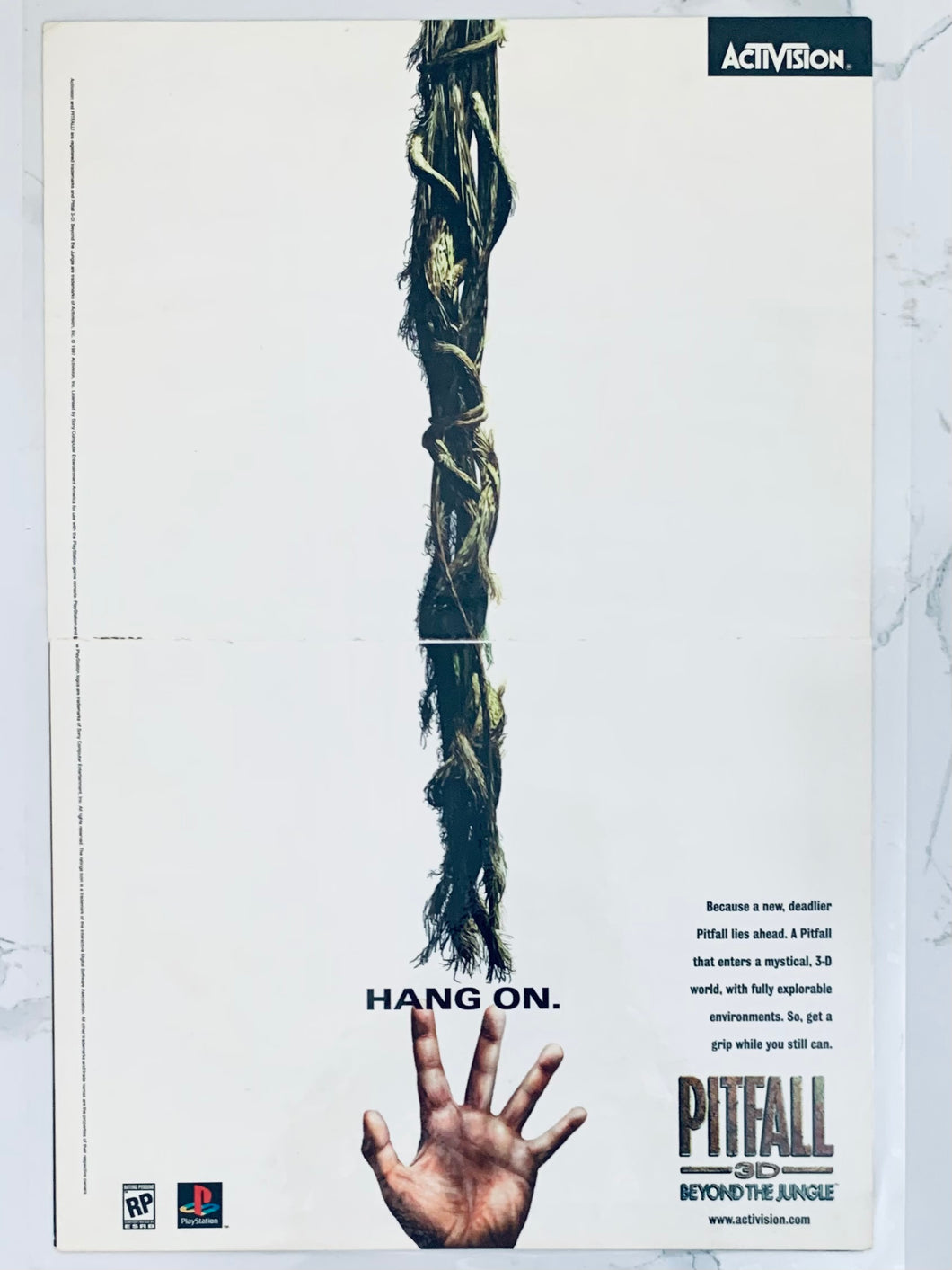 Pitfall 3D: Beyond the Jungle - PlayStation - Original Vintage Advertisement - Print Ads - Laminated A3 Poster