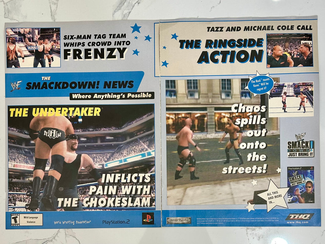 WWF Smackdown! Just Bringing it - PS2 - Original Vintage Advertisement - Print Ads - Laminated A3 Poster