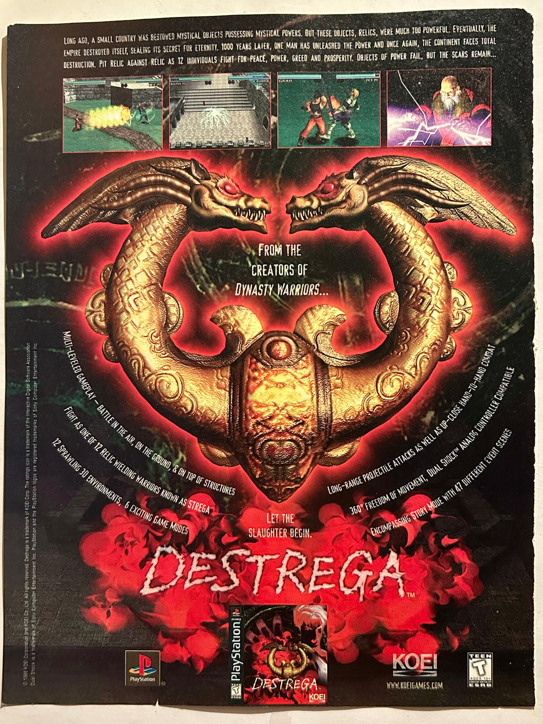 Destrega - PlayStation - Original Vintage Advertisement - Print Ads - Laminated A4 Poster