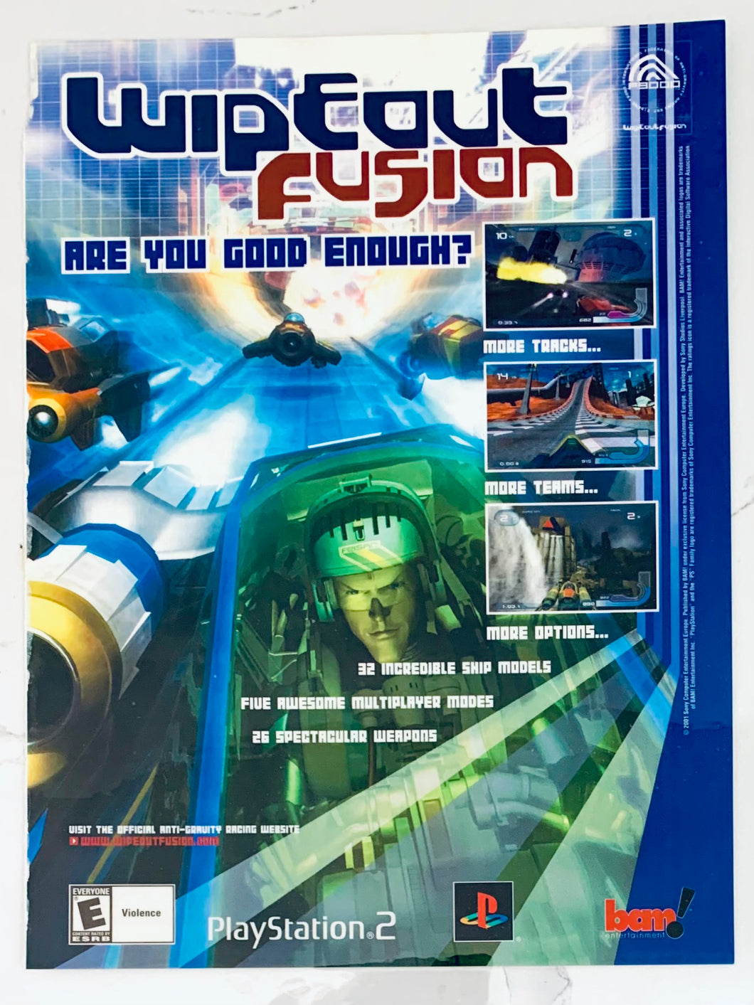 Wipeout Fusion - PS2 - Original Vintage Advertisement - Print Ads - Laminated A4 Poster