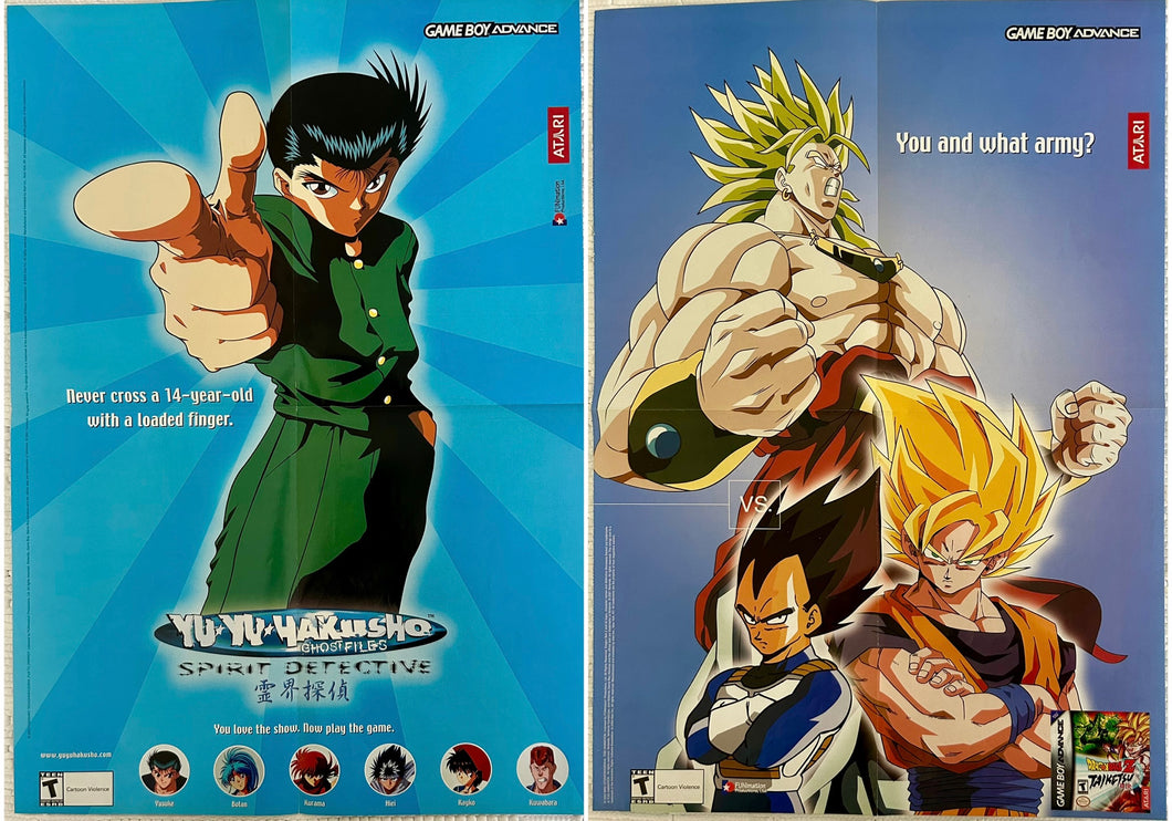 Dragon Ball Z: Taiketsu / Yu Yu Hakusho: Spirit Detective - GBA - Vintage Double-sided Poster - Promo