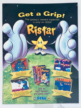 Cargar imagen en el visor de la galería, Ristar - Genesis Game Gear- Original Vintage Advertisement - Print Ads - Laminated A4 Posterd
