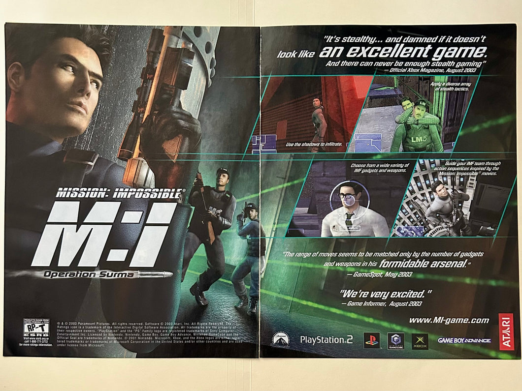 Mission: Impossible – Operation Surma - PS2 Xbox NGC GBA - Original Vintage Advertisement - Print Ads - Laminated A3 Poster