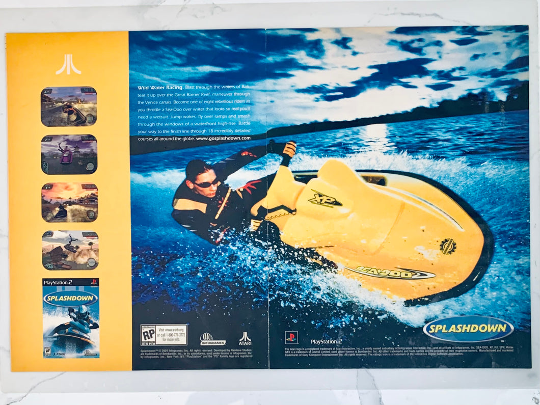 Splashdown - PS2 - Original Vintage Advertisement - Print Ads - Laminated A3 Poster