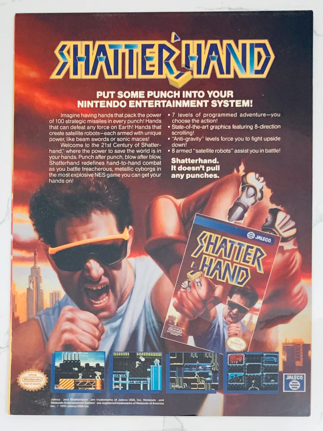Shatter Hand - NES - Original Vintage Advertisement - Print Ads - Laminated A4 Poster