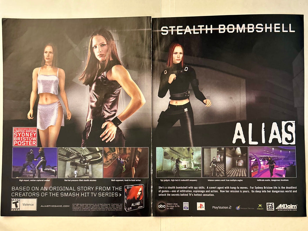 Alias - PS2 Xbox PC - Original Vintage Advertisement - Print Ads - Laminated A3 Poster