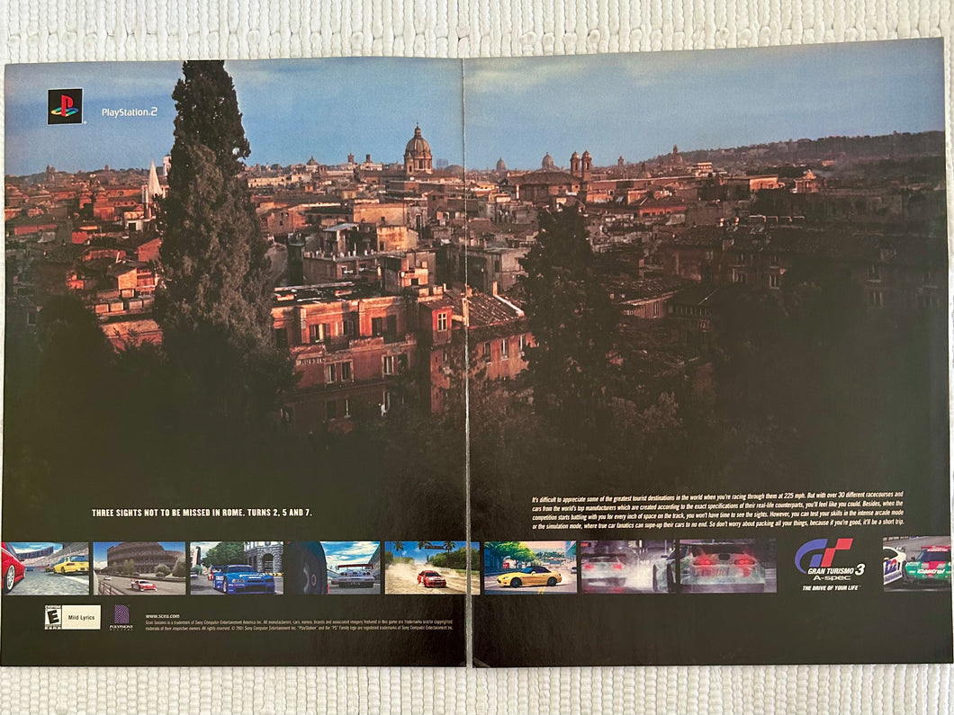 Gran Turismo 3: A-Spec - PS2 - Original Vintage Advertisement - Print Ads - Laminated A3 Poster