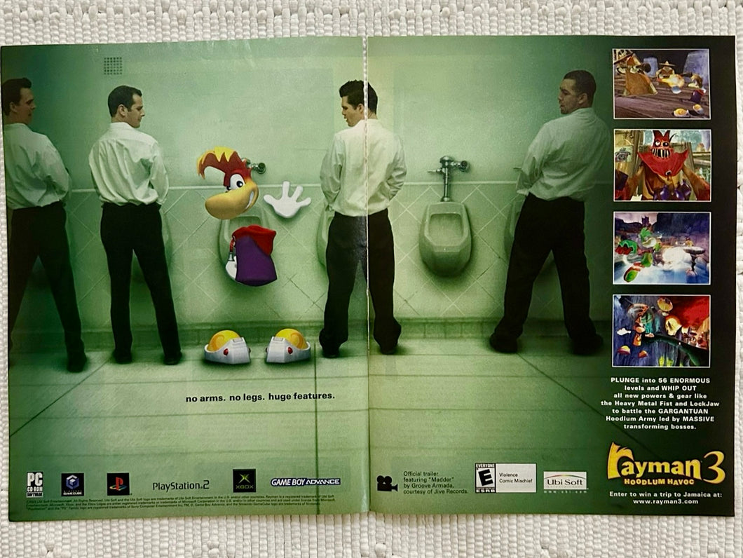 Rayman 3: Hoodlum Havoc - PS2 NGC Xbox PC GBA - Original Vintage Advertisement - Print Ads - Laminated A3 Poster