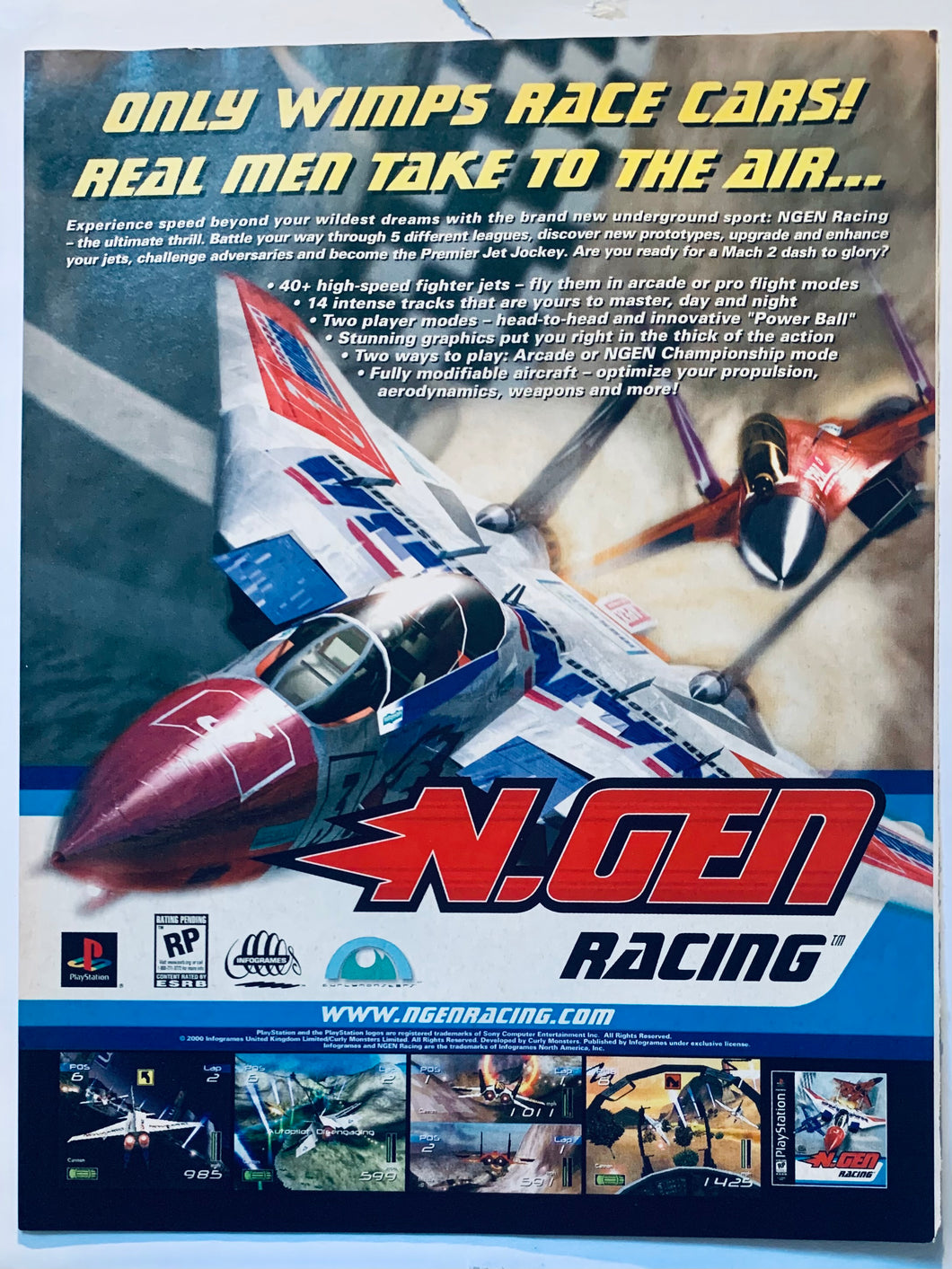 N.Gen Racing - PlayStation - Original Vintage Advertisement - Print Ads - Laminated A4 Poster