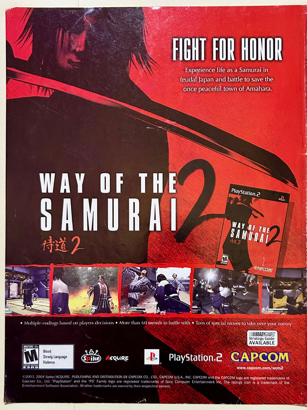 Way of the Samurai 2 - PS2 - Original Vintage Advertisement - Print Ads - Laminated A4 Poster